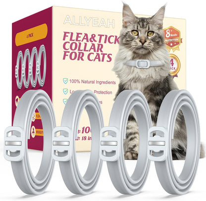 Allyeah natural flea and tick collar for cats 4 pack front view