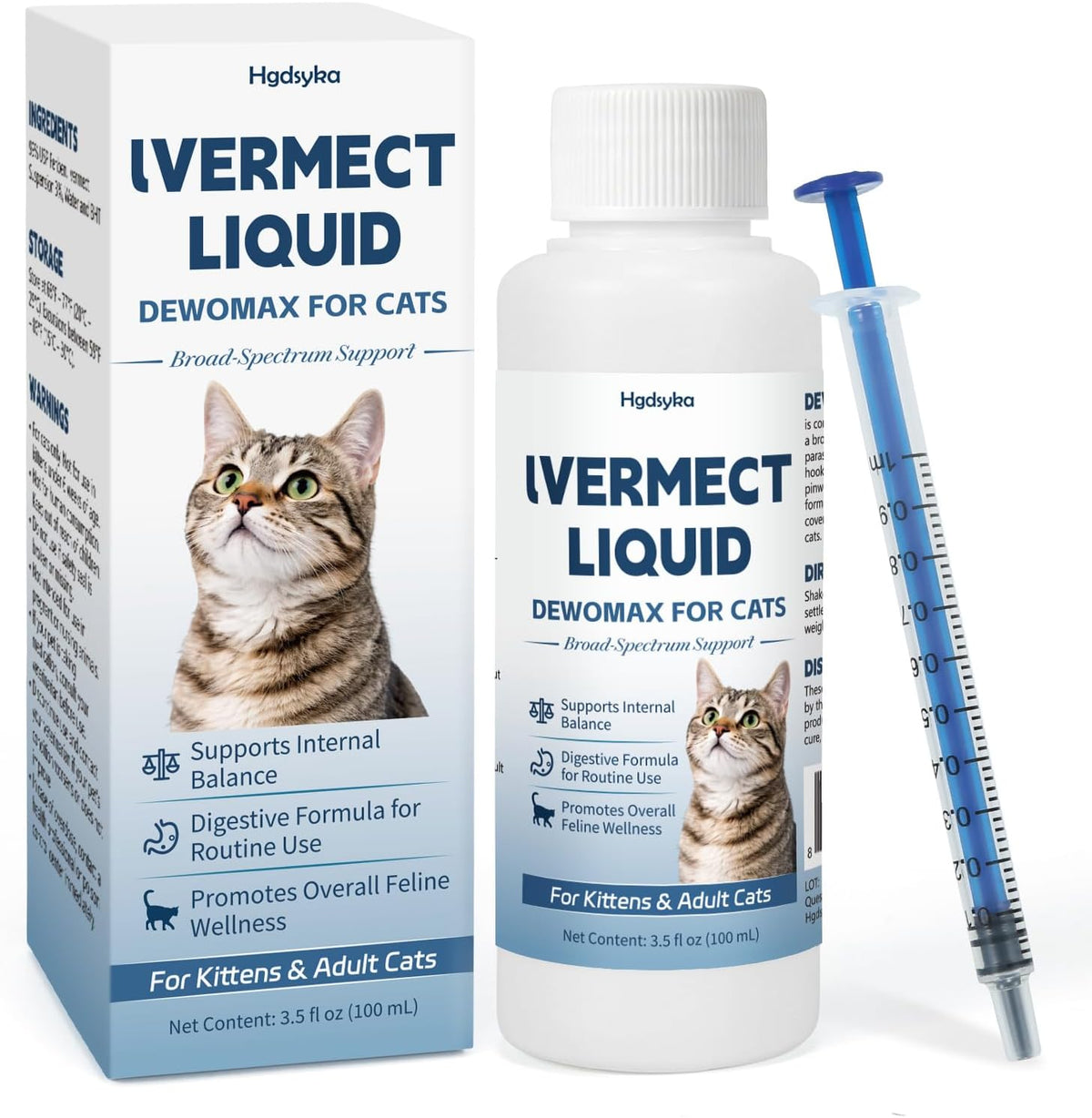LuxeVib Ivermect for cat liquid dewormer front view bottle