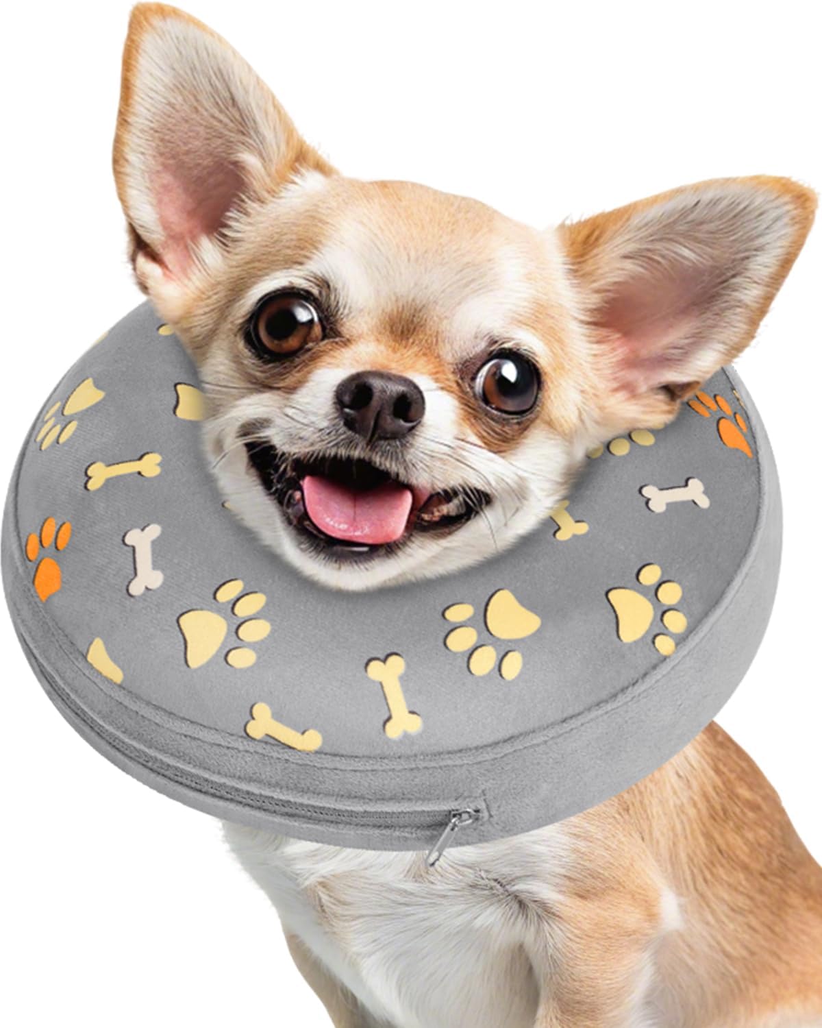 Inflatable Dog Pillow Cone Collar After Surgery, Donut Soft Neck Cone for Pug Dachshund Medium Dogs, etc, Recovery E Collar to Stop Licking Pink - Image 11