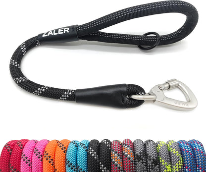 Zaler short dog leash front view premium heavy duty traffic lead