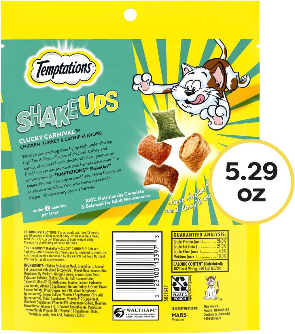 Temptations ShakeUps cat treats packaging label details
