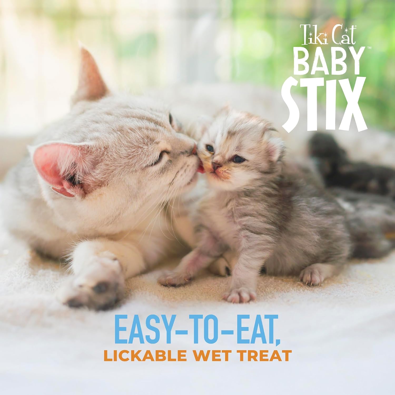Side view of Tiki Cat Baby Stix 42 count jar container