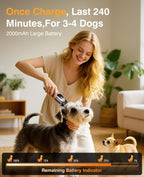 Mearens rechargeable dog trimmer sitting on its convenient charging dock