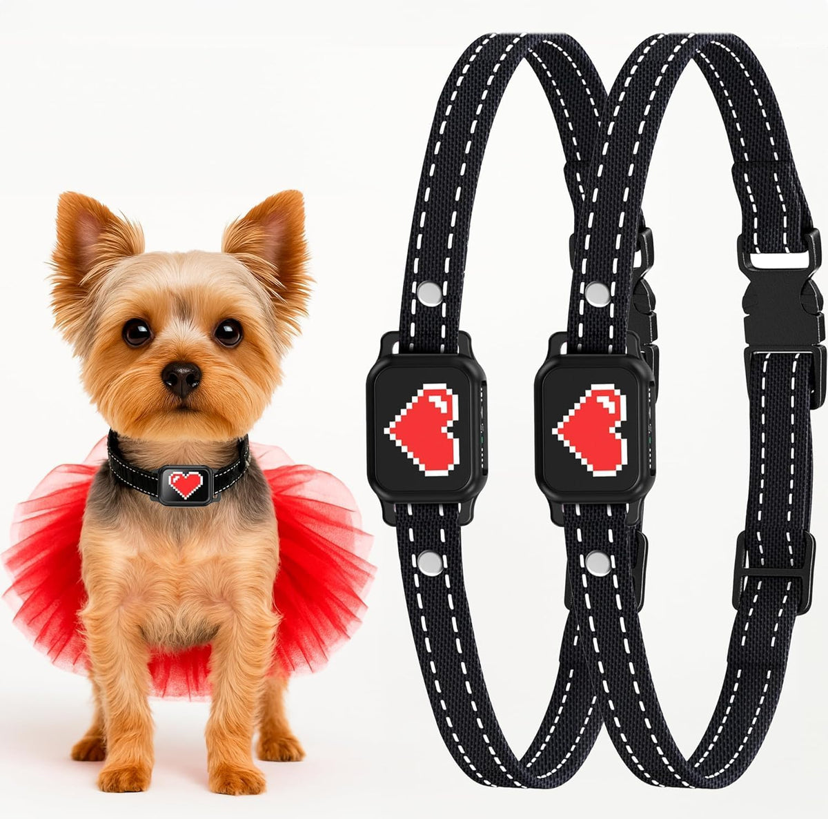 Bark Collar for Small Dogs 5-15 lbs with Magnetic Charging - No Shock, 3 Beep & Vibration Modes, 5 Sensitivity Levels - Humane Stop Anti-Barking Device - Dog Training Bark Collar (Candy Pink) - Image 10