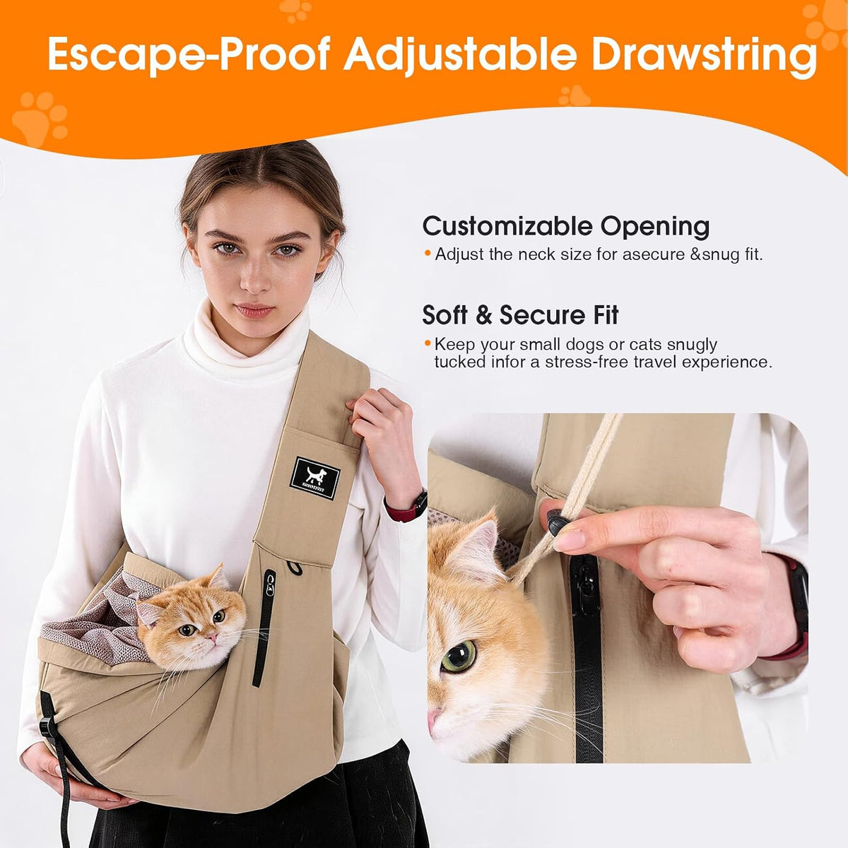 Close up of breathable air mesh interior in pet sling