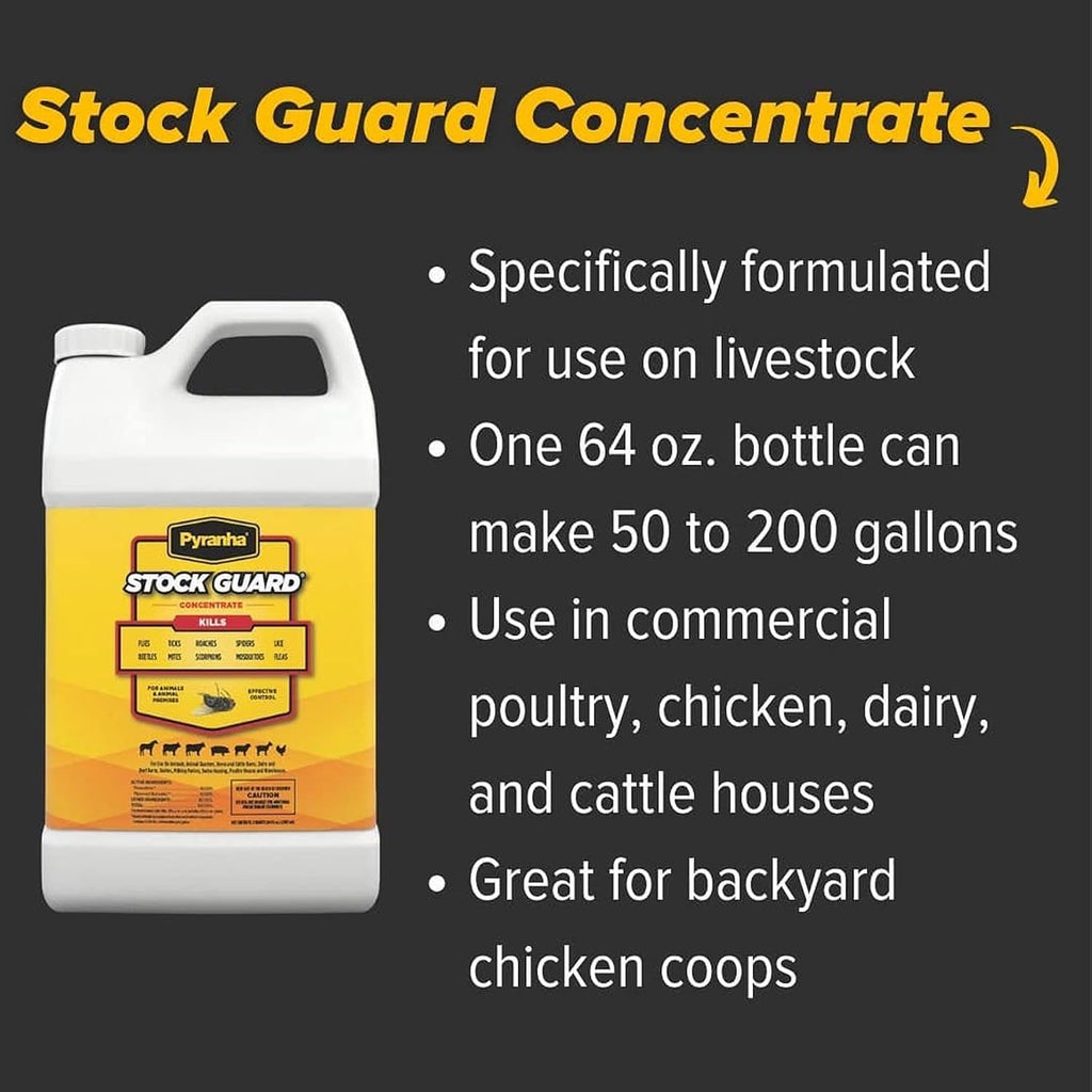 Pyranha Stock Guard eight ounce liquid fly repellent for horses and cattle premises