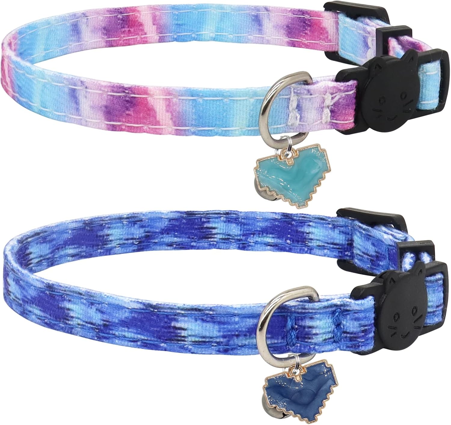 Cat Collar Breakaway, 2 Pack Cotton Kitten Collars with Bells and Removable Charms, Cute Dinosaurs Shaped for Indoor Boy, Girl and Adult Cats - Image 12
