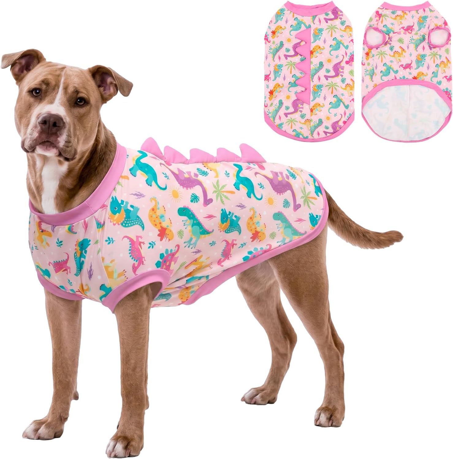 UPF 50+ Sun Protection Dog Shirt - Sleeveless Cooling Vest for Large Dogs Boy, Quick-Dry Pet T-Shirt with Funny Dinosaur Horns, UV Protective Breathable Dog Clothes U-COSBX01L - Image 10