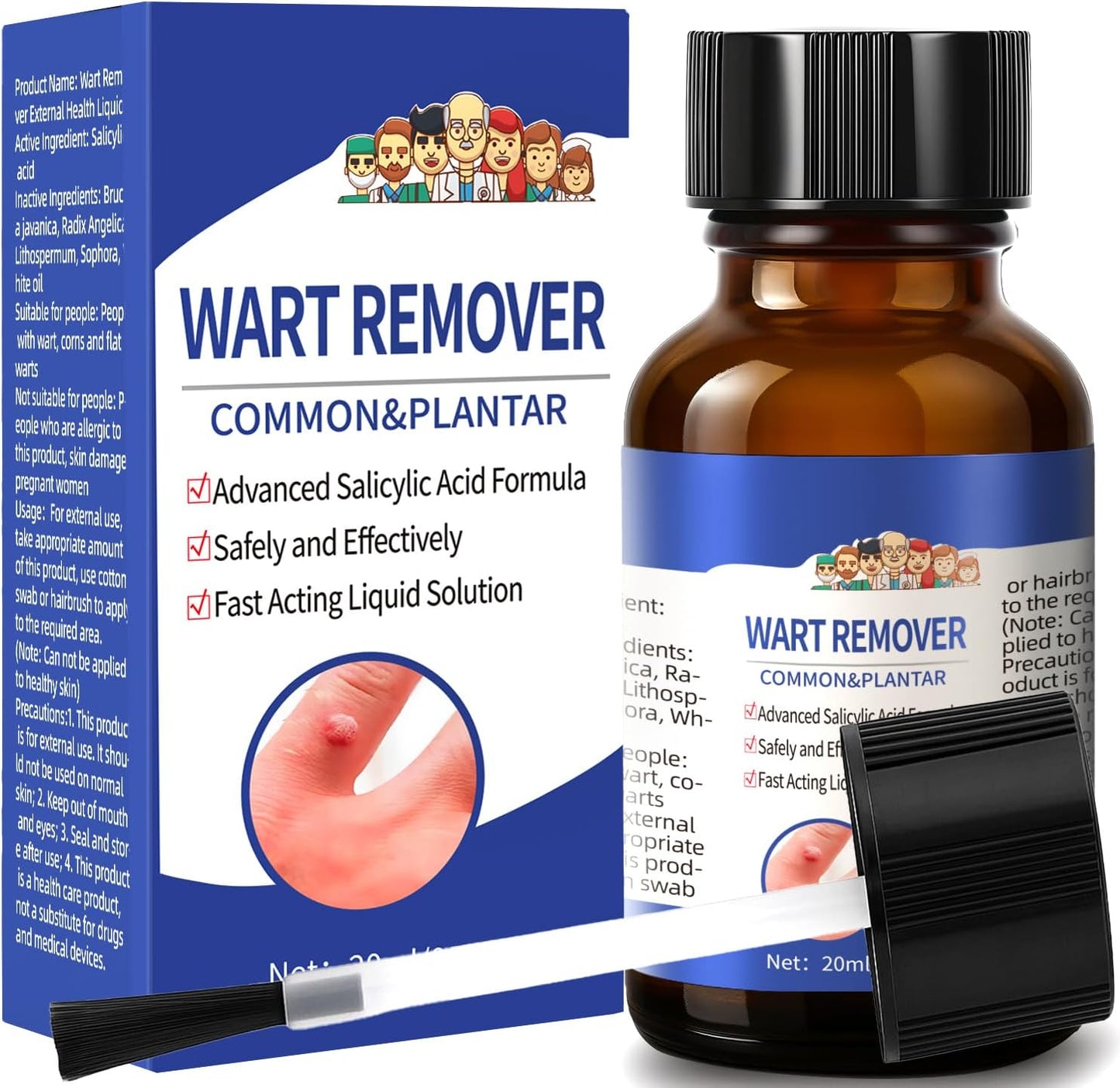 Lionax Aura CFKDY Salicylic Acid Wart Remover bottle front view for plantar wart treatment.