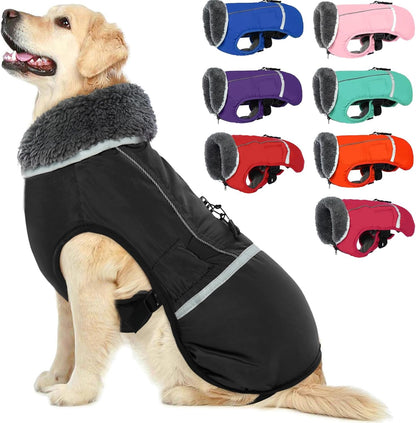Qbleev warm reflective dog jacket front view
