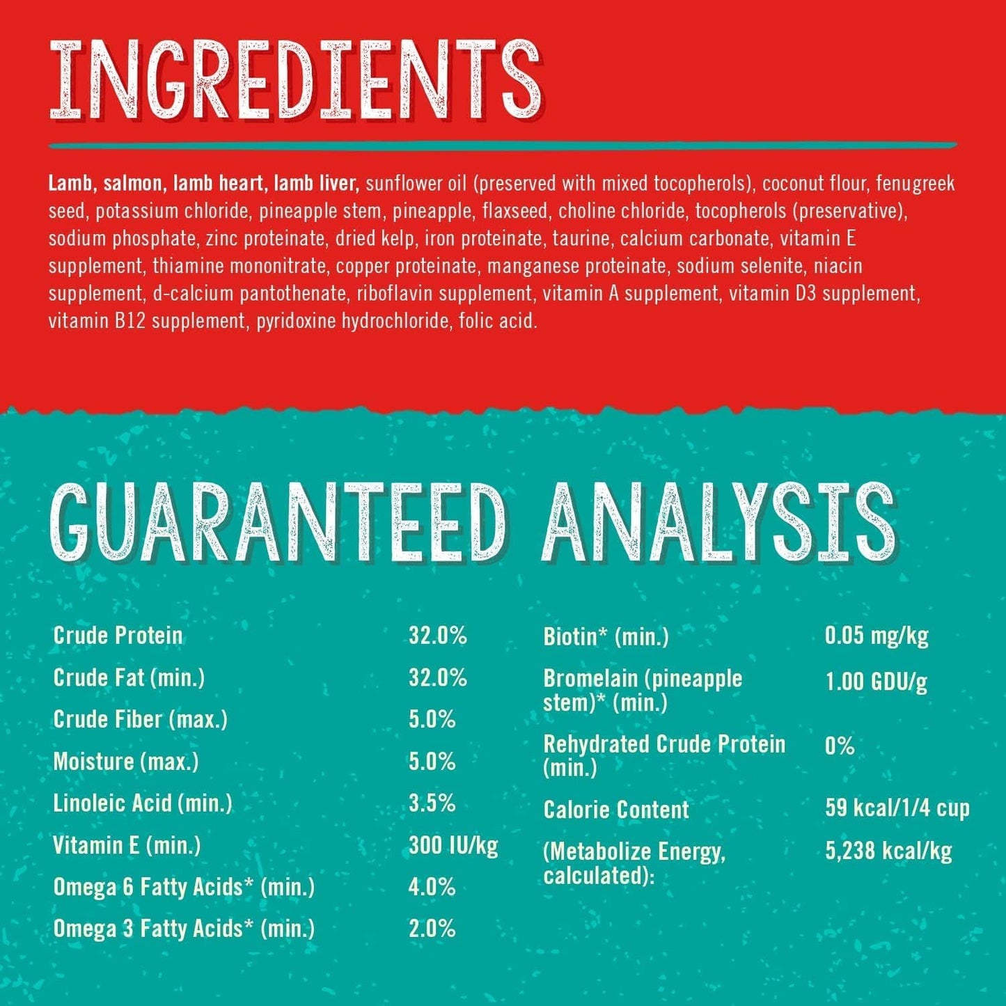 Freeze dried raw dog food morsels for skin and coat health close up view