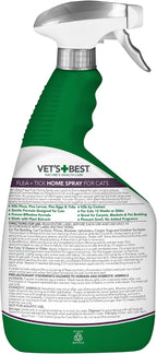 Vet's Best plant based flea and tick cat spray packaging showing certified essential oil ingredients