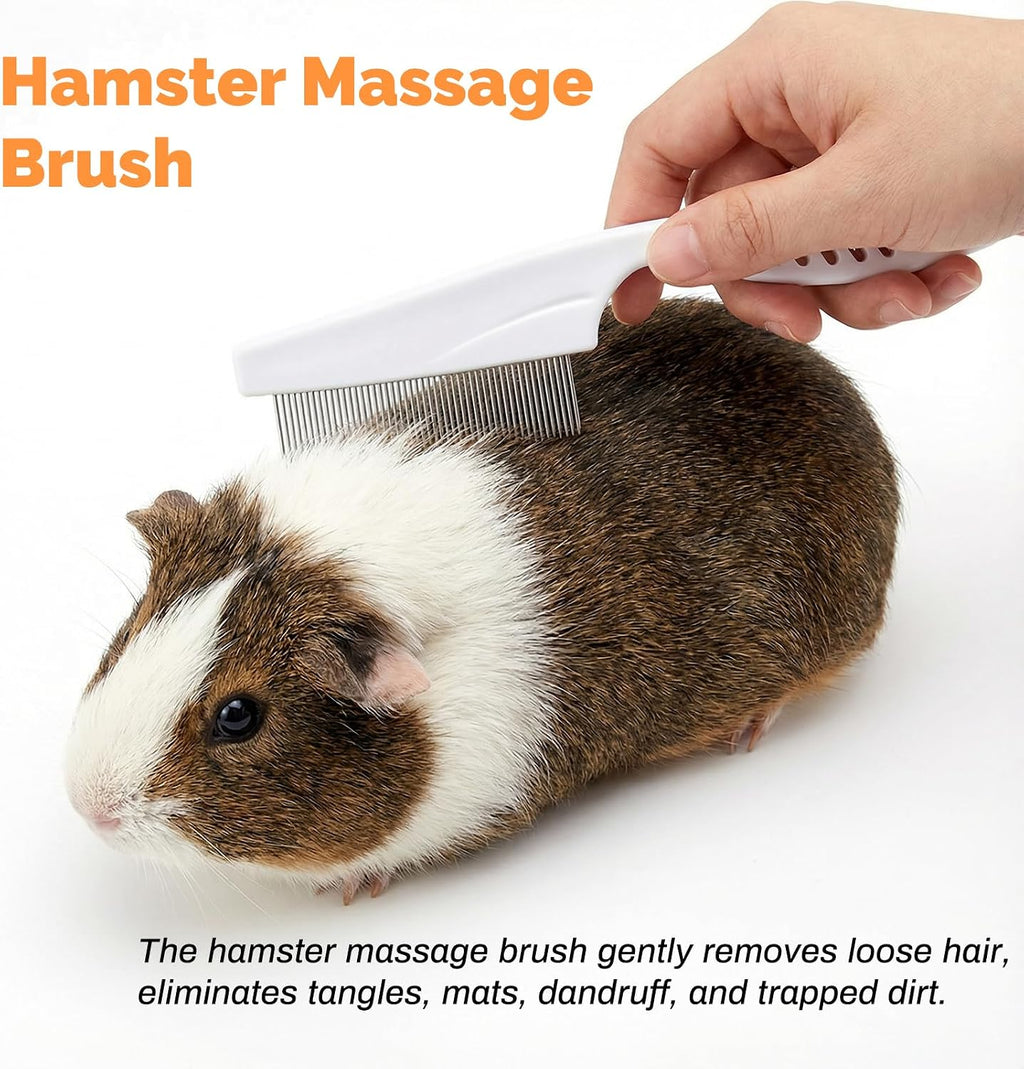 Fiyooau anti static deshedding guinea pig comb showing the white polypropylene handle