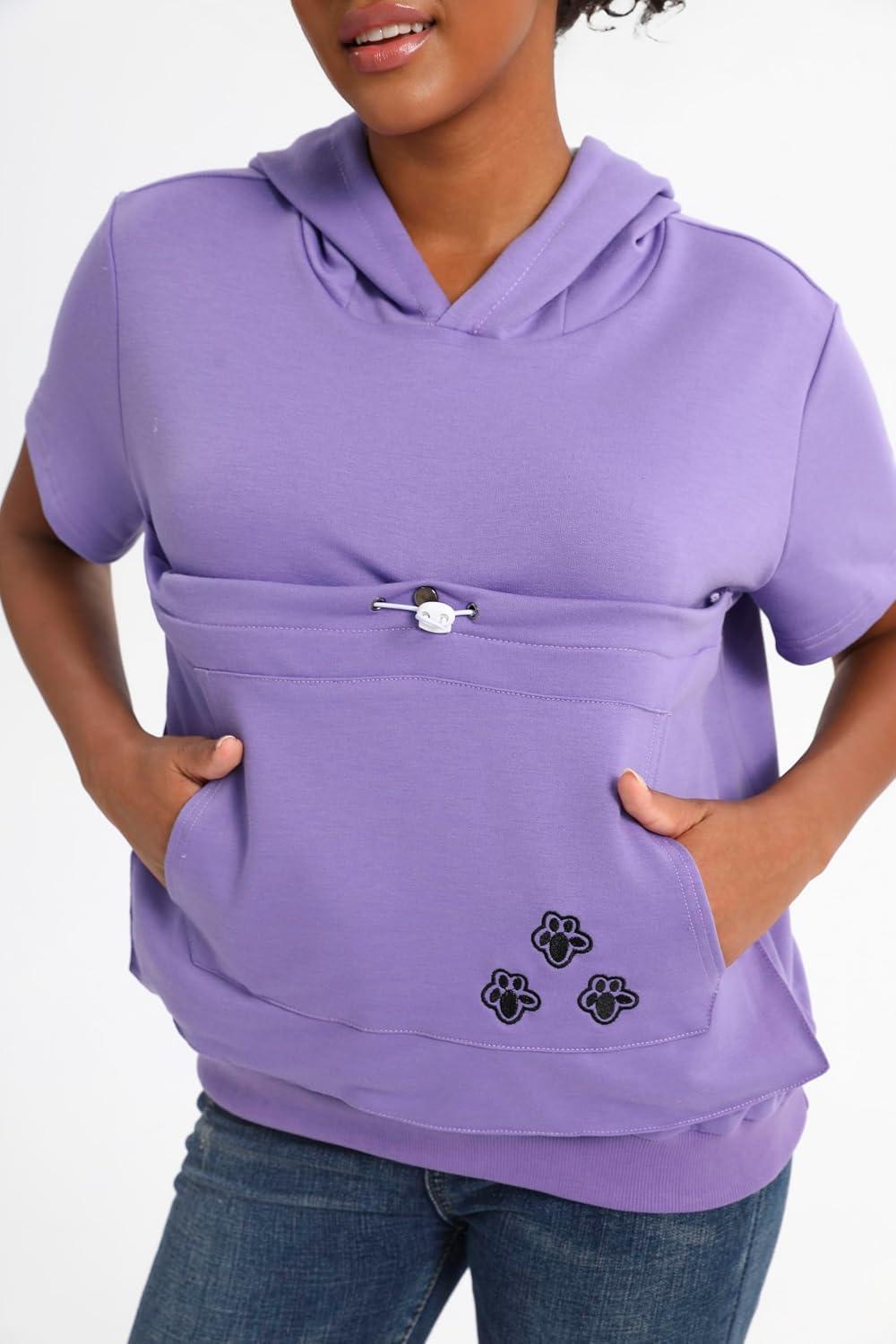 ALYC Pet Pouch Shirt Short Sleeve Kitten Puppy Holder Thin Hoodies Small Animal Carrier Sweatshirt for Women - Image 5