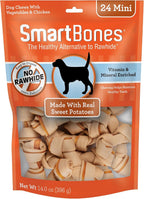 SmartBones rawhide free mini dog chews twenty four count packaging back details