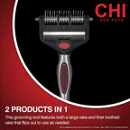 CHI dual-head dog grooming tool showing wide-tooth rake side