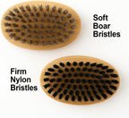 Soft boar bristle brush for goat face and sensitive area care