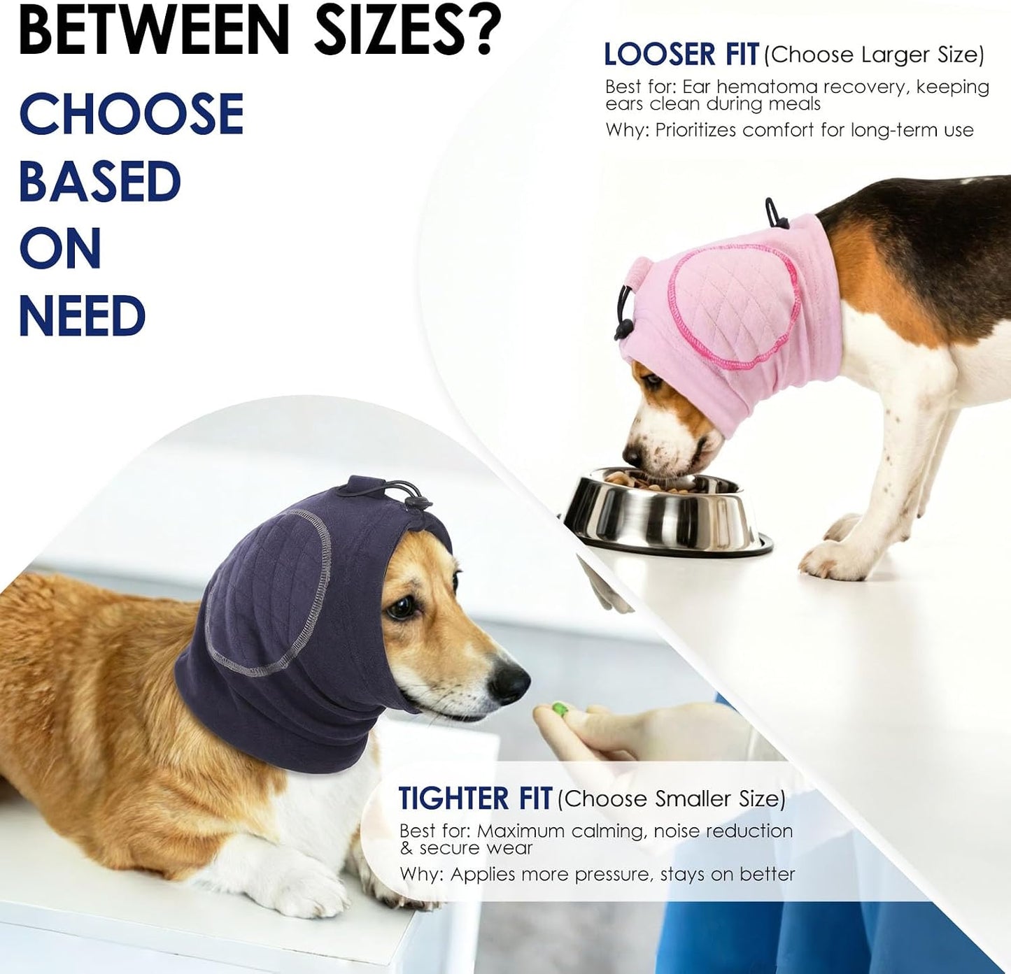 Premium dog ear muffs with thick sound absorbing pads close up view