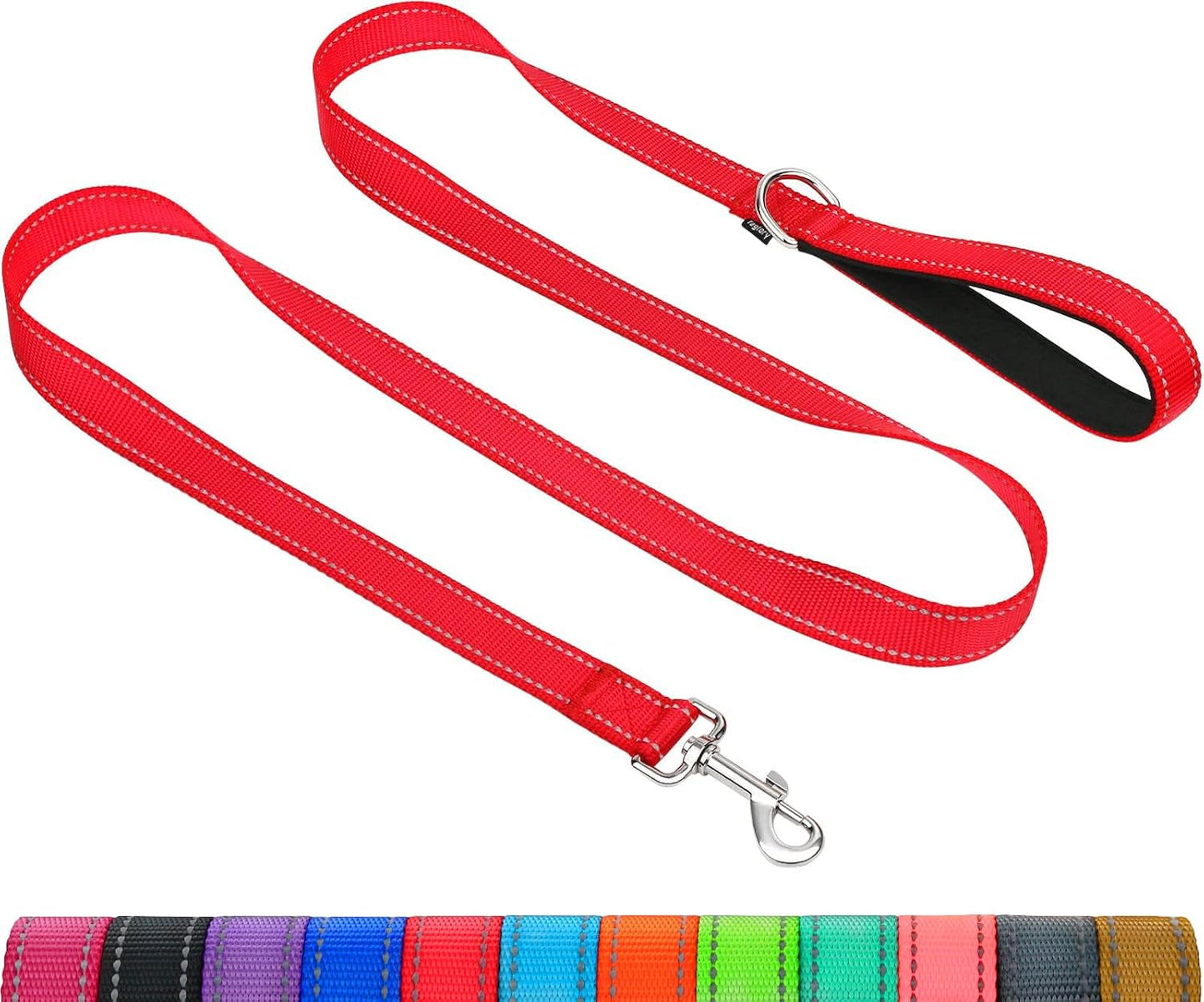 Taglory Dog Leash for Small Dogs, Double-Sided Reflective for Night Walking, Neoprene Padded Handle, 3/4 inch by 6 ft, Lightweight for Small Medium Breeds up to 30 lbs, Black - Image 14
