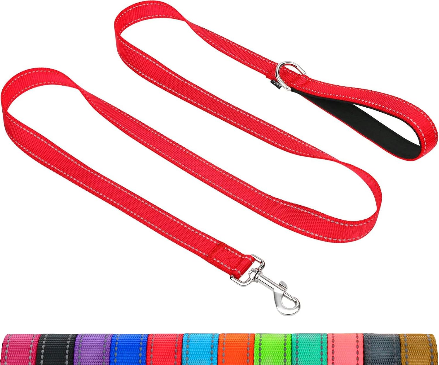 Taglory Dog Leash for Small Dogs, Double-Sided Reflective for Night Walking, Neoprene Padded Handle, 3/4 inch by 6 ft, Lightweight for Small Medium Breeds up to 30 lbs, Black - Image 14