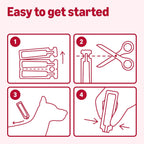 Waterproof flea and tick drops box highlighting thirty day continuous protection details.