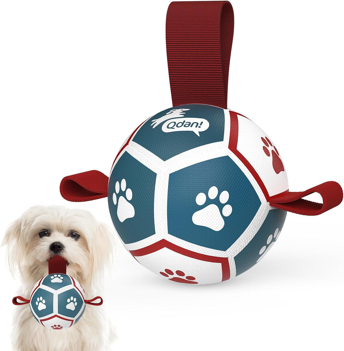 QDAN Dog Balls, World Cup Soccer Ball with Straps, Durable Herding Balls for Small Medium Pet, Puppy Birthday Gifts, Dog Water Toy, Pet Toys Puppy Ball (6 Inch) - Image 13