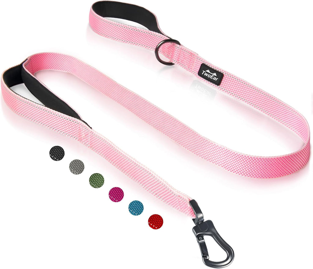 TwoEar 6FT 1IN Strong Black Dog Leash with 2 Padded Handles, Traffic Handle Extra Control, Comfortable Soft Dual Handle, Auto Lock Hook, Reflective Walking Lead for Small Medium and Large Dogs - Image 9