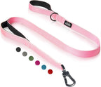 TwoEar 6FT 1IN Strong Black Dog Leash with 2 Padded Handles, Traffic Handle Extra Control, Comfortable Soft Dual Handle, Auto Lock Hook, Reflective Walking Lead for Small Medium and Large Dogs - Image 9
