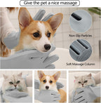 Commema deshedding glove being used on a cat