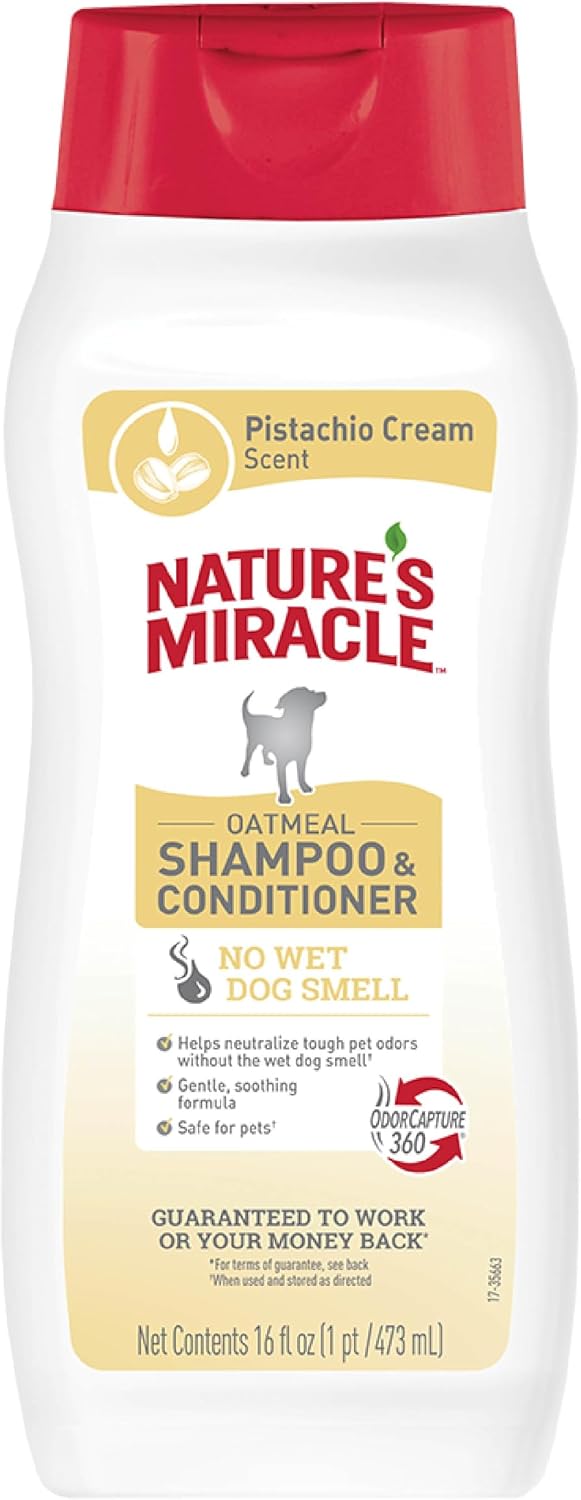 Nature's Miracle Nature's Miracle Oatmeal Shampoo & Conditioner for Dogs, 32 Oz, Pistachio Cream Scent - Image 12