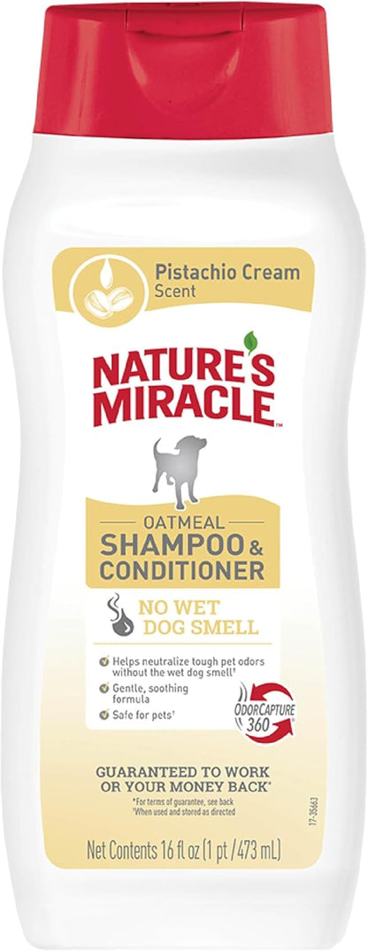 Nature's Miracle Nature's Miracle Oatmeal Shampoo & Conditioner for Dogs, 32 Oz, Pistachio Cream Scent - Image 12