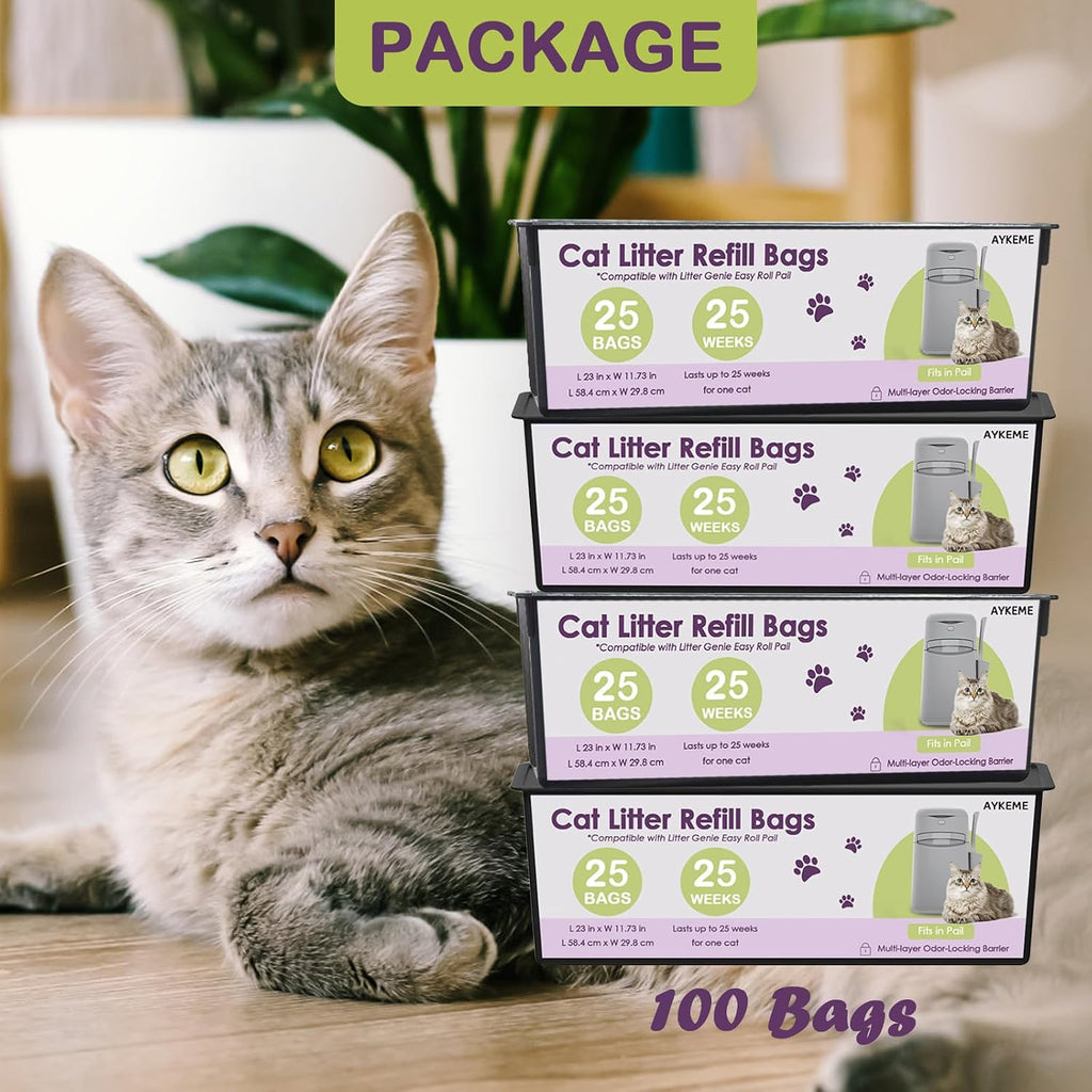 Four pack bundle of one hundred total pet waste replacement bags