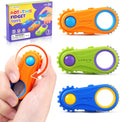 LESONG 5-in-1 Fidget Toys 3-pack front view showcasing the vibrant blue and yellow gear design for sensory relief.