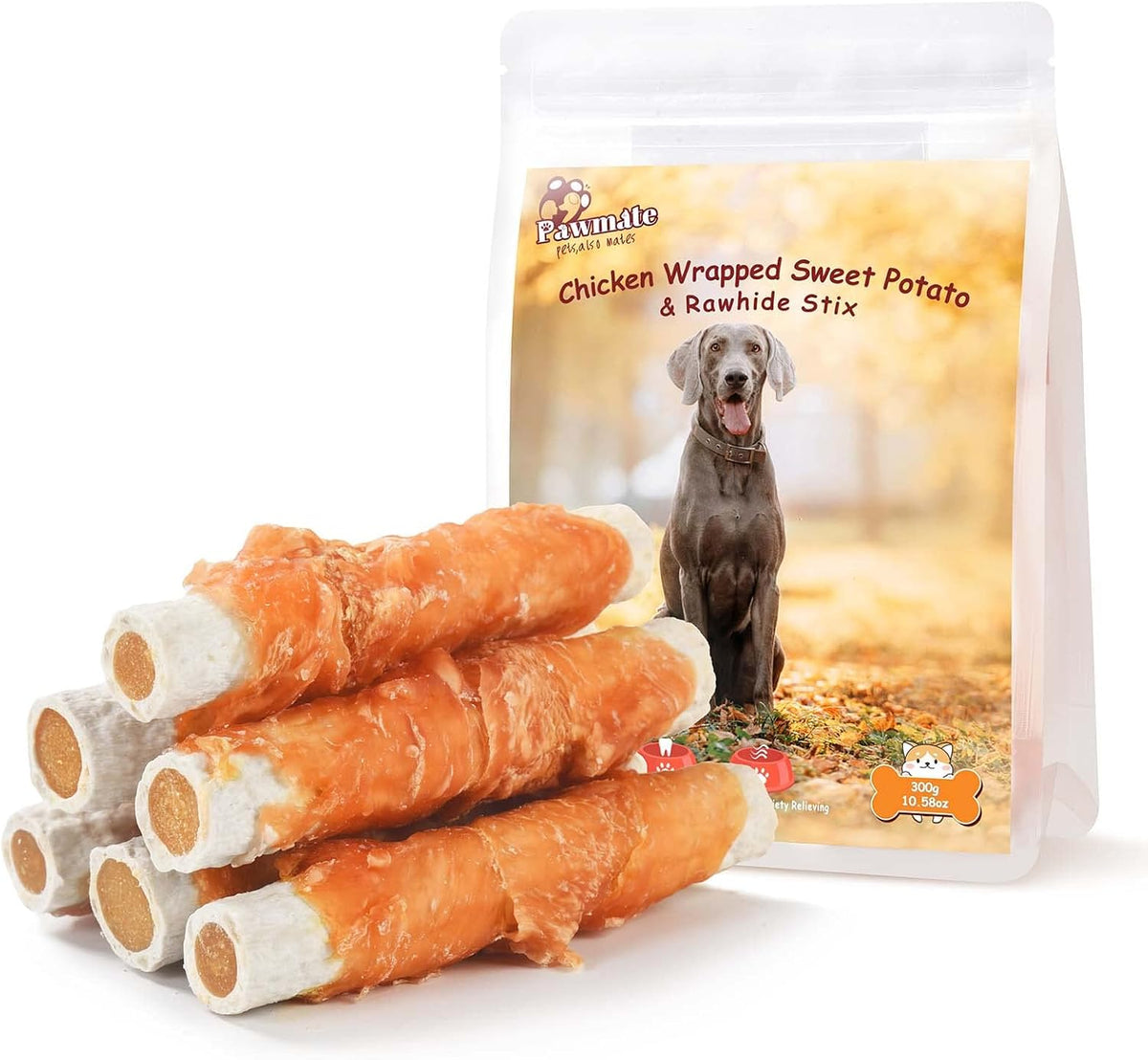 Pawmate Dog Treats Large Breed, Chicken Wrapped Rawhide Donut Rings, Rawhide Dog Chews Long Lasting, Grain Free Training Snacks with Taurine for Medium Large Dogs, 4 Counts - Image 9
