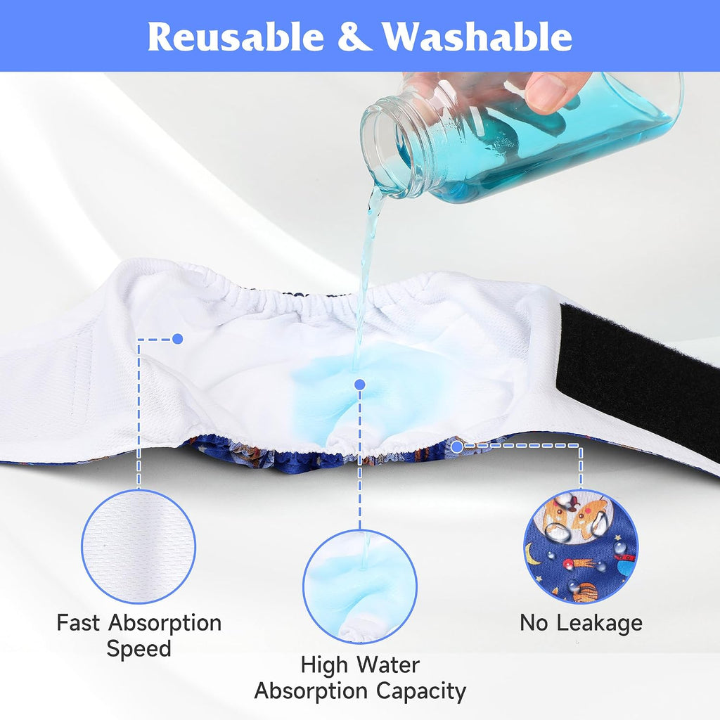 Water resistant outer layer detail of premium pet diaper