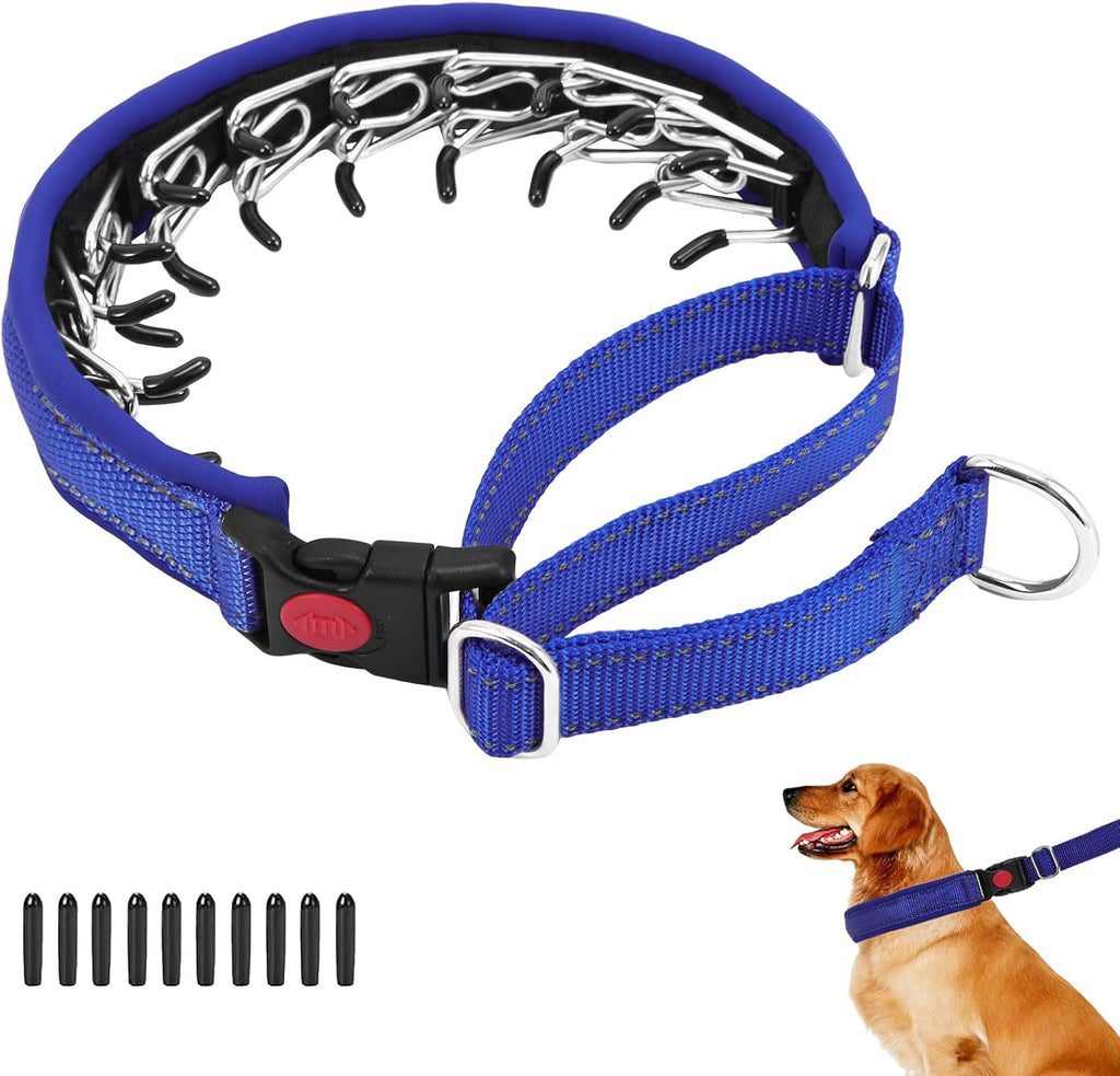 Anglevate Martingale No Pull Dog Collar front view in Dark Blue