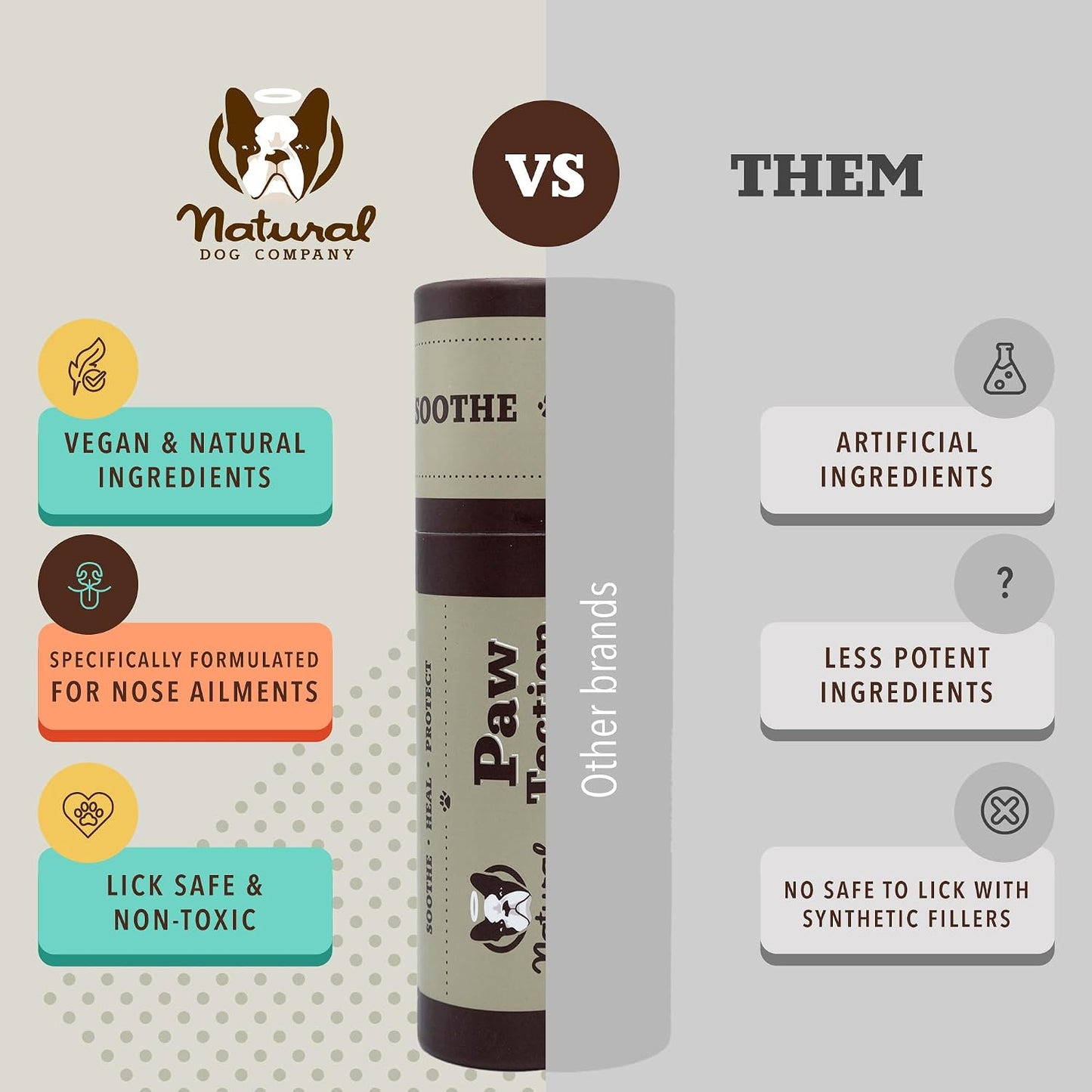 Natural Dog Company paw care product branding