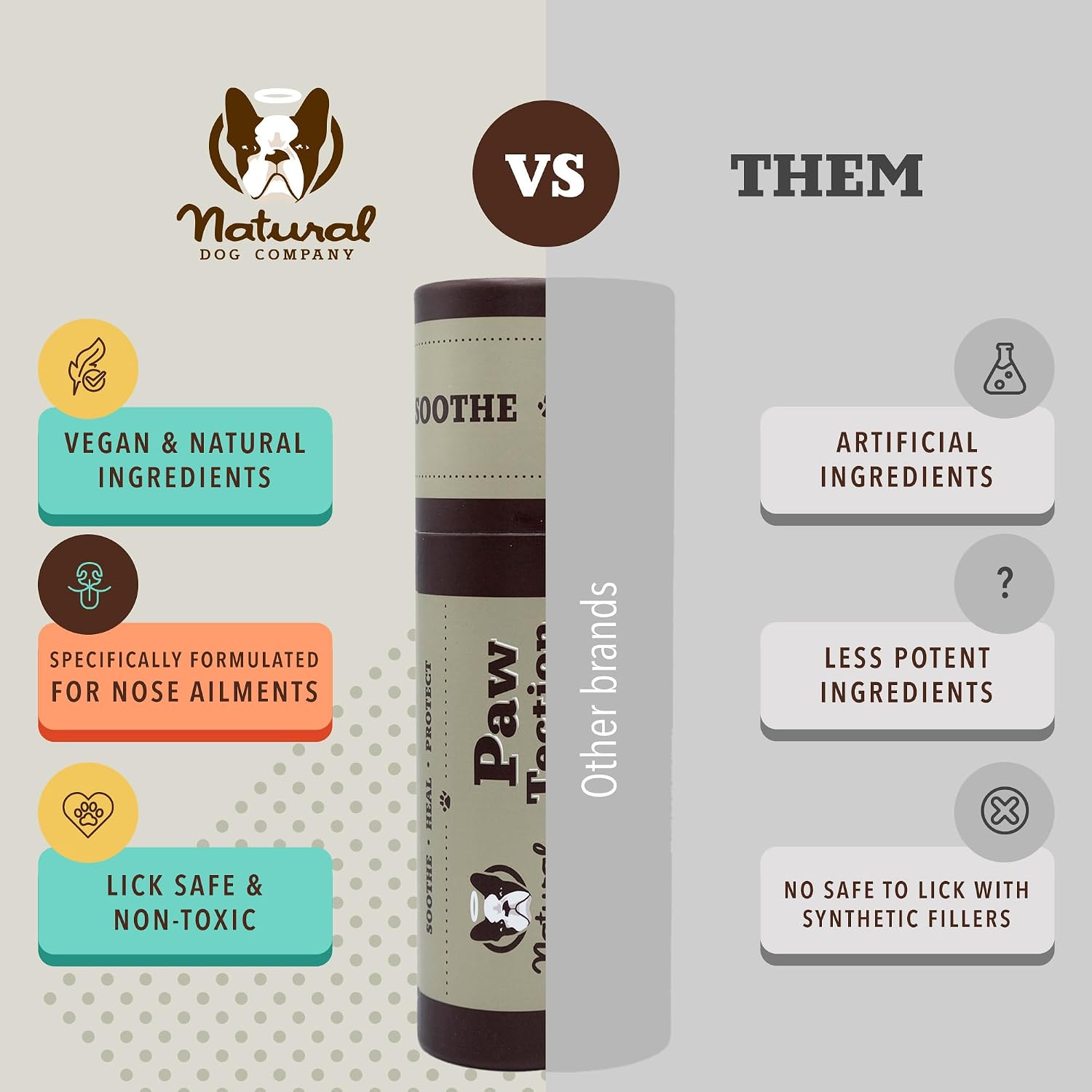 Natural Dog Company paw care product branding