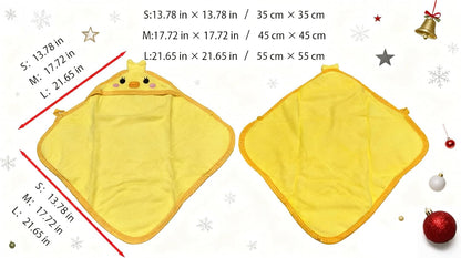 Microfiber dog drying blanket with secure button neck closure