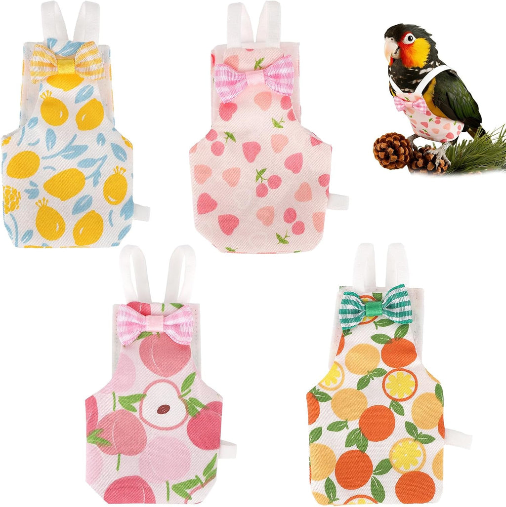 Fukaisu reusable bird diaper front view showing fruit themed patterns