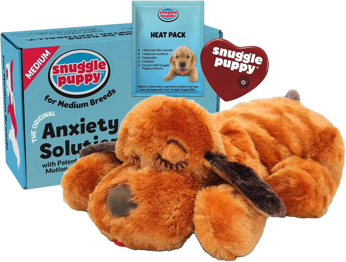 Snuggle Puppy Original Heartbeat Puppy Toy with Real-Feel Pulse & Heat Pack, Calming Sleep Aid for Puppy Anxiety, Crate Training, First Nights & New Puppy Transition - Biscuit - Image 14