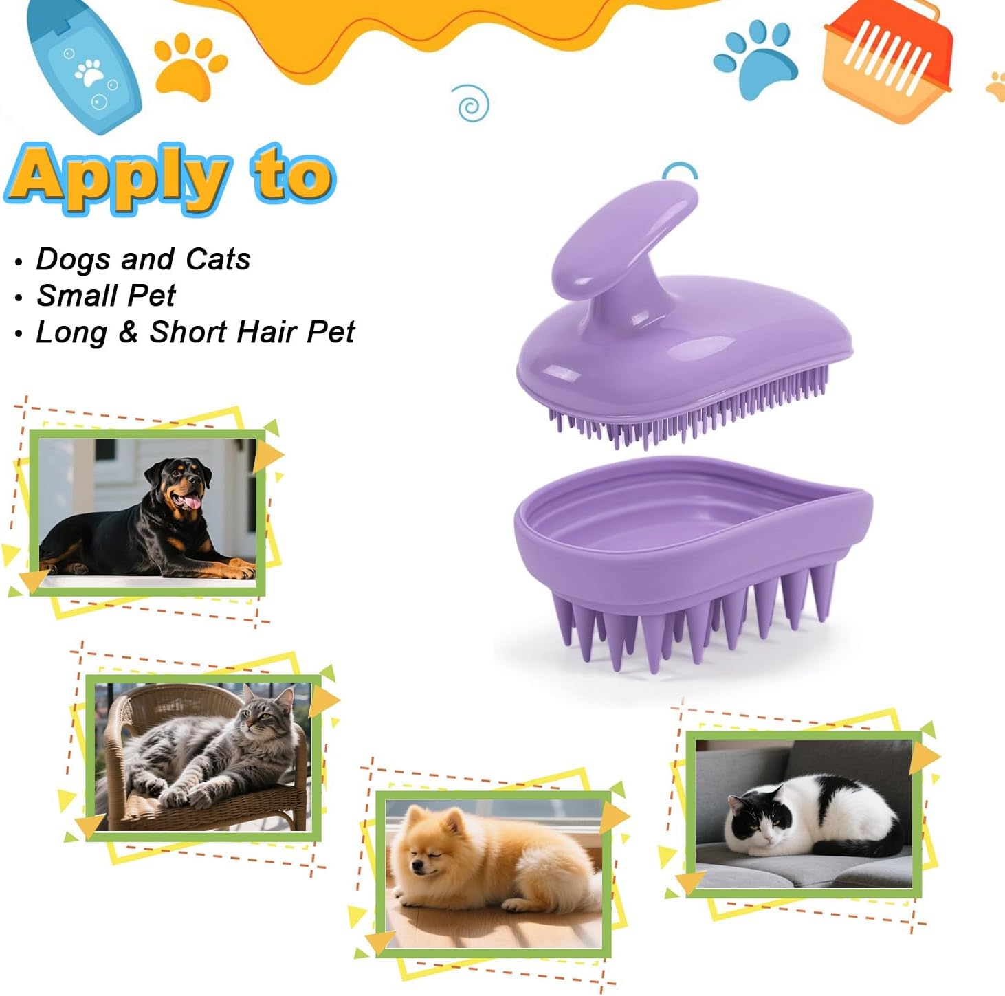 Peehss purple silicone brush side profile showing durable non-slip hand strap