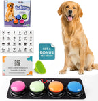 A-URA Dog Talking Buttons for Communication - 6 Recordable Dog Buttons with Anti-Slip Mat, Word Stickers, Training Guide & Video | Dog Communication Buttons for Potty Training, Daily Needs & Behavior - Image 9