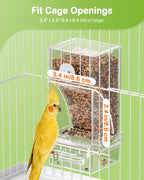 Pawfly Automatic Bird Feeder, Bird Feeder for Cage, No Mess Bird Feeder, Clear Acrylic Bird Cage Feeder, Parrot Feeder for Parakeet, Cockatiel, Budgie & Small Birds - Image 3