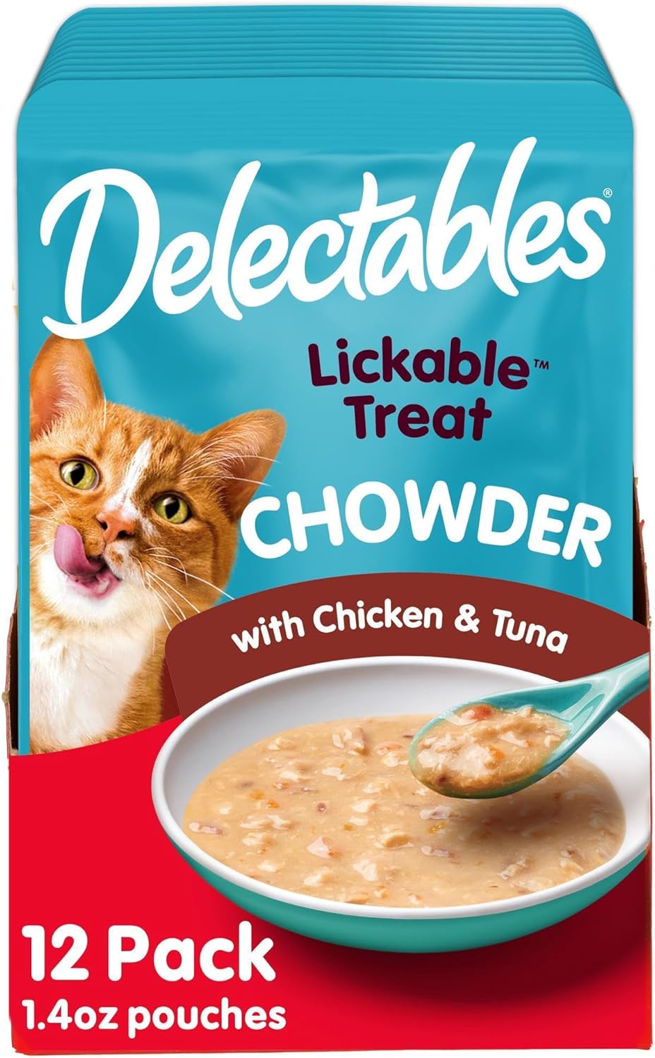 Delectables Lickable Treat Chowder Wet Cat Treat with Real Tuna & Whitefish, Food Topper, Hydrating, Grain-Free, No Fillers, By-Products, Added Preservatives, 1.4oz Pouch, 12ct - Image 12