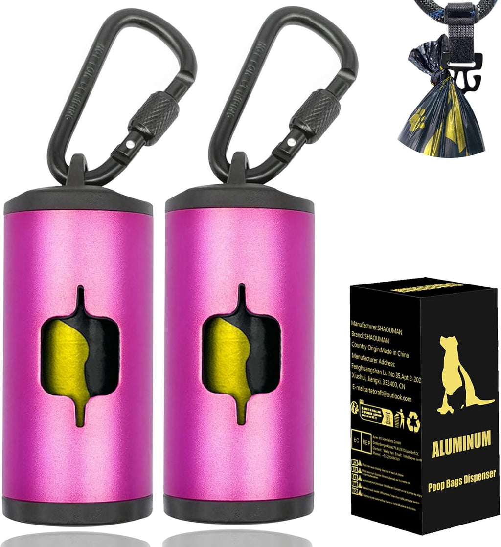 Metal Dog Poop Bag Holder 2-Pack w/Leash Clip|Durable Scratch-Resistant Aluminum|30 Bags+6 AccessoriesBlack - Image 9