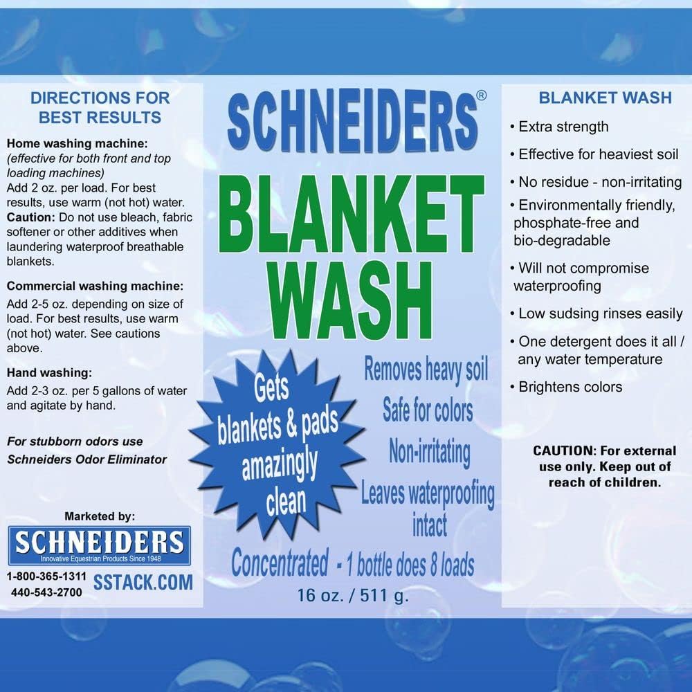 Schneiders equestrian gear cleaner showing eco friendly phosphate free formula label details