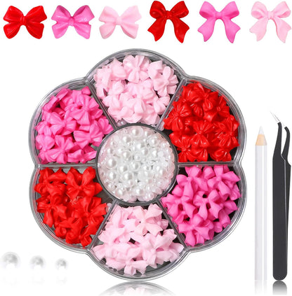 Rodaky 3D bow nail charms set front view