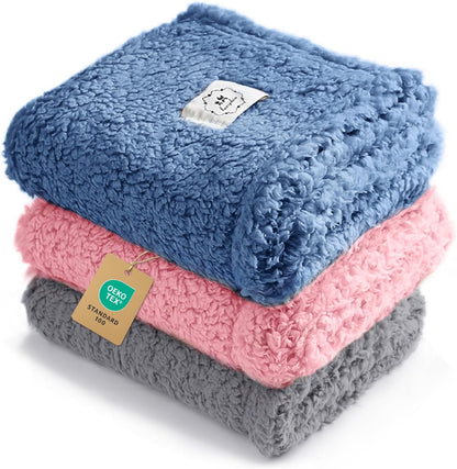 Luciphia 1 Pack 3 Calming Dog Blanket Fluffy Premium Fleece Pet Blankets Soft Sherpa Throw for Dogs Puppy Cat Grey/Beige/HazeBlue Small (23" x16") - Image 9