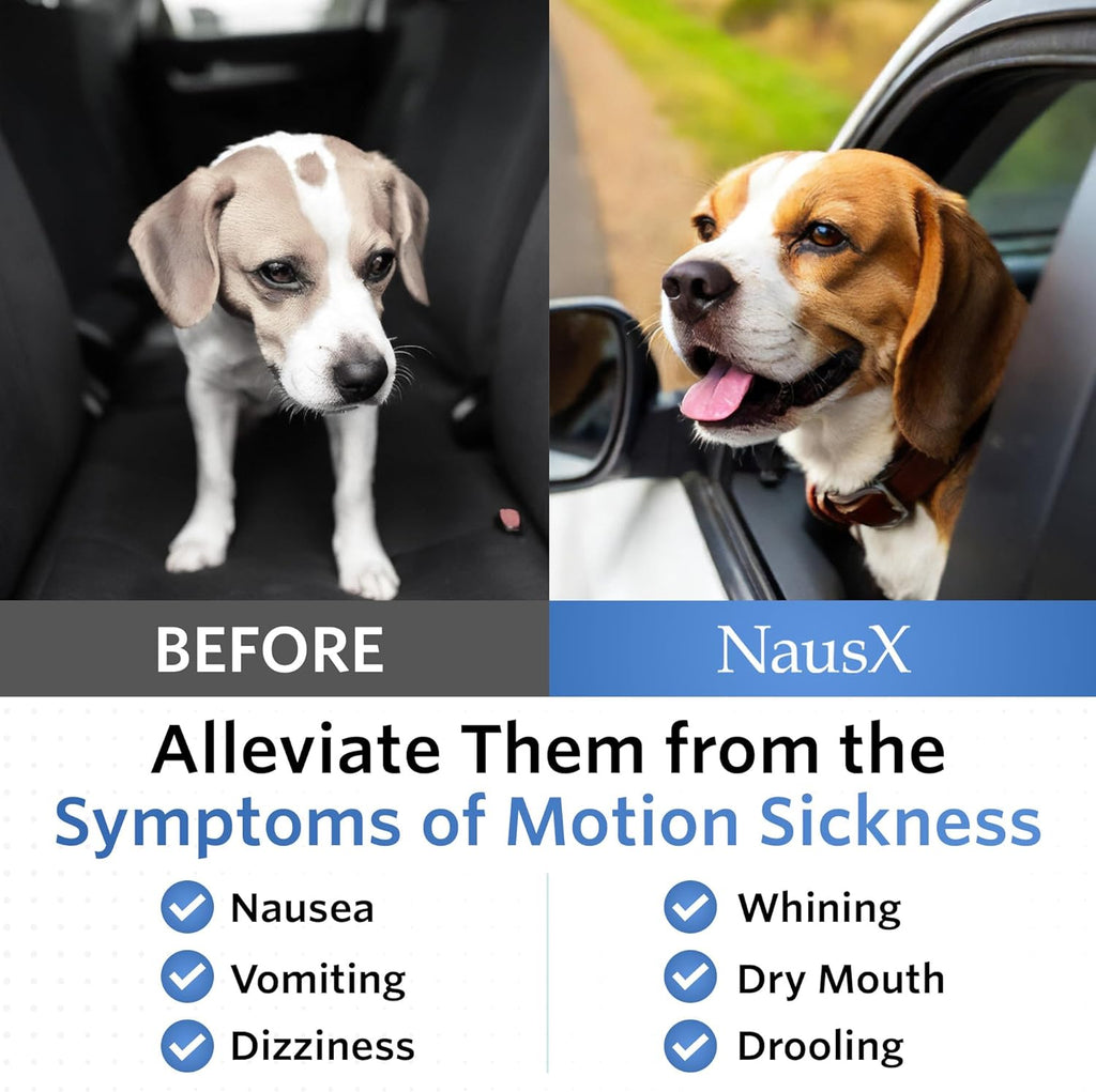 Side view of NausX motion sickness supplement box